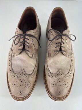 Allen Edmonds Shannon Drive Men's Dress Shoes Oxford Wingtip Tan US 11 D